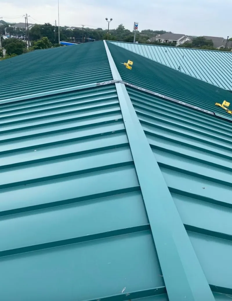Green commercial metal roof ridge and valley for Metal Roof Repair in Odenville